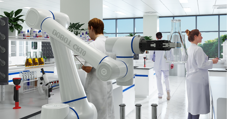 越疆科技,越疆,越疆機器人,越疆官網(wǎng),dobot,協(xié)作機器人,越疆協(xié)作機器人,協(xié)作機械臂,協(xié)作機械手,自動化機械臂,協(xié)作機器人品牌,協(xié)作機器人制造商,協(xié)作機器人研發(fā),具身智能機器人,協(xié)作機器人,科研行業(yè)應用,樣本收集,樣本運輸,離心處理,化學處理,樣本歸檔,運行效益,安全功能,可靠性認證,化學物品取樣,裝填,重復定位精度,減少實驗傷害,減輕負擔、安全可靠